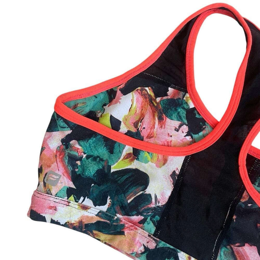 Fabletics Colorful Abstract Floral Print Racerback Sports Bra - Picture 7 of 7